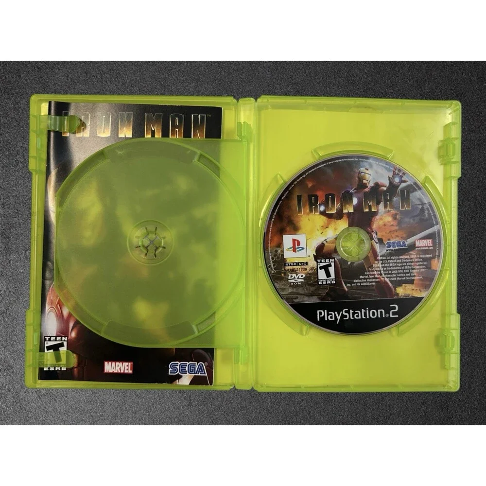Iron Man (Sony PlayStation 2, 2008) PS2 Disc & Manual - Untested Scratched AS IS